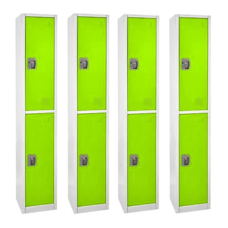 AdirOffice 72'' 2-Tier Green Storage Locker, 4/Pack (629-202-GRN-4PK) image 1