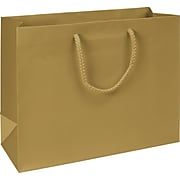 Deluxe Bags & Bows Euro Tote, 13" W x 4 1/2" D x 10" H, Paper, Gold, 200/Box, 244-130410-GD