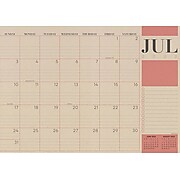 2022-2023 TF Publishing Kraft 12" x 17" Academic Monthly Desk Pad Calendar, Kraft/Red (AY-MBL-23-8504)