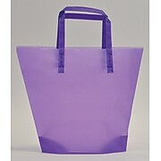 Deluxe Bags & Bows Plastic Shopping Bag, 13" / 9" W x 10" H; 3" gusset, Polyethylene, Purple, 250/Box, 268T-131003-PUR