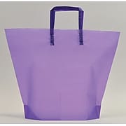 Deluxe Bags & Bows Plastic Shopping Bag, 18" x 13" W x 13 1/2" H; 4 1/2" gusset, Polyethylene, Purple, 250/Box, 268T-181304-PUR
