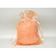 Deluxe Bags & Bows Plastic Gift Bag, 12" W x 4" D x 16" H, Polyethylene, Peach, 100/Box, PP-120416-PCH