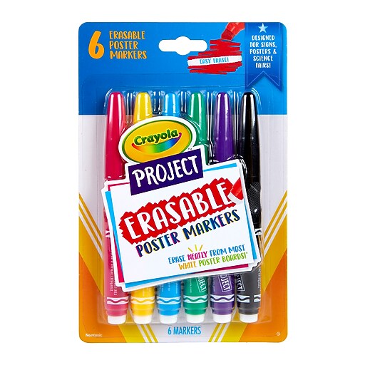 Crayola Project Erasable Poster Markers, Chisel Tip, Assorted Colors