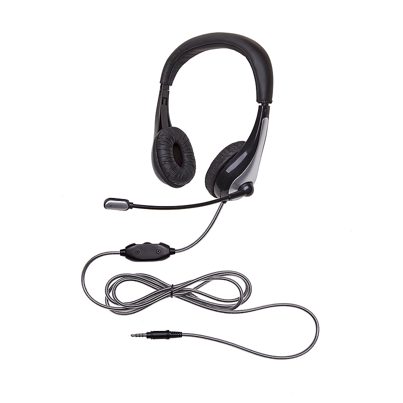 Califone NeoTech 1025MT Mid-Weight, On-Ear Stereo Headset with Gooseneck Microphone, 3.5mm Plug, Black (CAF1025MT) image 1