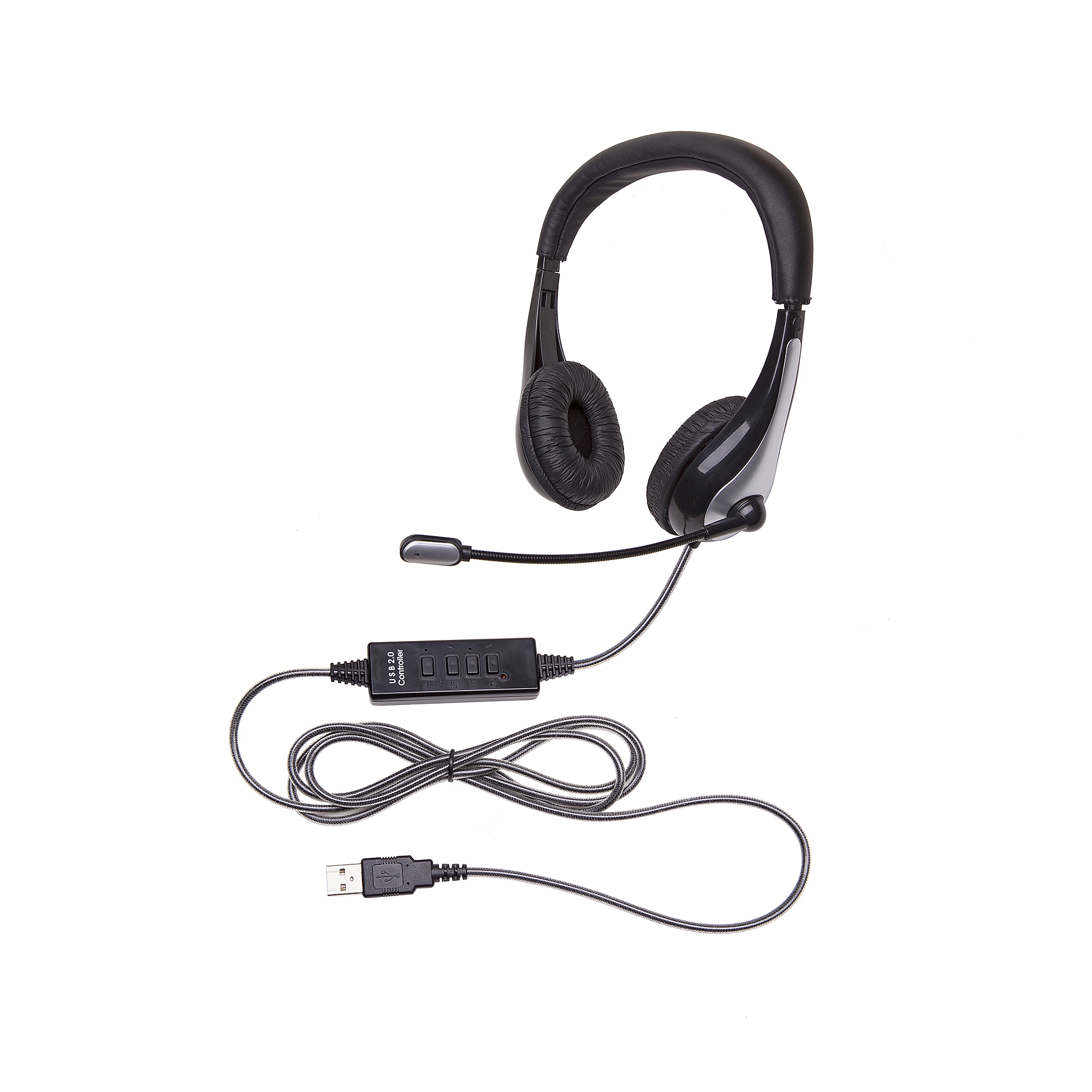Califone NeoTech 1025MUSB On-Ear Stereo Headset with Gooseneck Microphone, USB Plug, Black (CAF1025MUSB) Sansujyuku sansujyuku.com