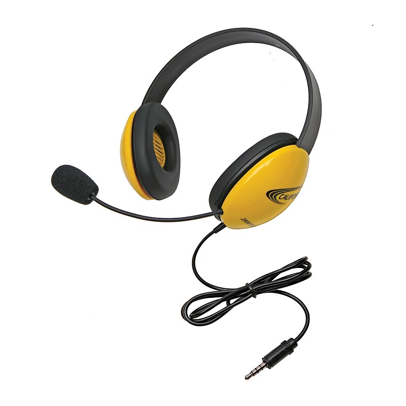 Califone Listening First Headsets with Single 3.5mm Plugs, Yellow (CAF2800YLT) image 1
