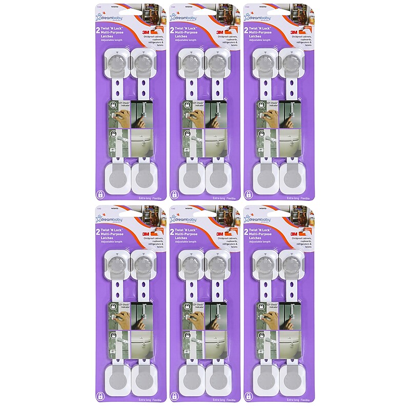 Dreambaby Multipurpose Latches, 2/Pack, 3 Packs/Bundle (DB-L1442-6) image 1