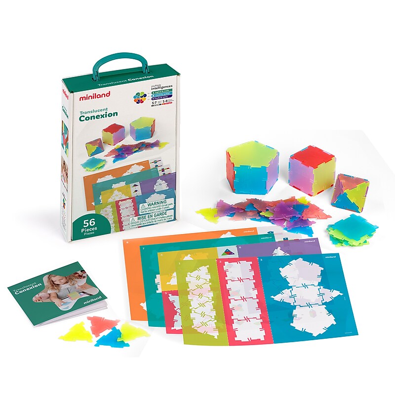 MINILAND Translucent Conexion, Assorted Colors, 56 Pieces/Set (MLE32167) image 1