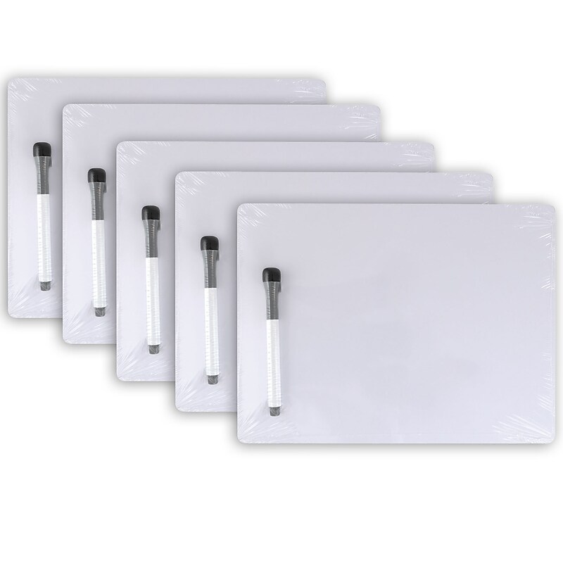 Pacon® Dry Erase Whiteboard, 1-Sided, Plain, with Marker/Eraser, 9" x 12", 5 Sets (PACAC9881C1-5) image 1