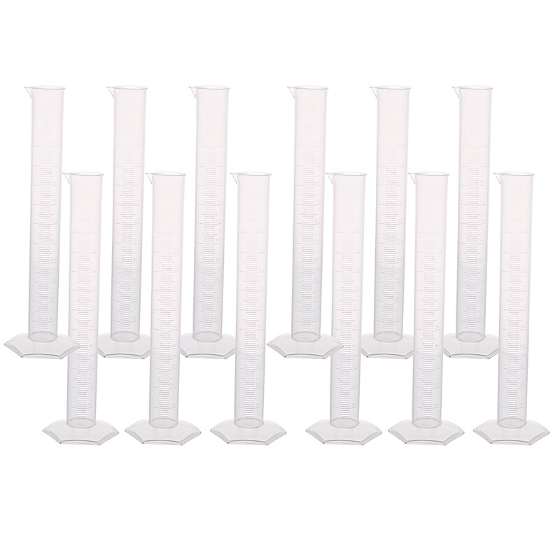 Supertek Measuring Cylinder with Hexagonal Base, 100ml, Clear Polypropylene, Pack of 2 (SKFCH108155) image 1