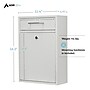 AdirOffice Steel Large Wall Mounted Drop Box Interoffice Mailbox, Key Lock, White (631-04-WHI)~#|#~sp167909465_sc7