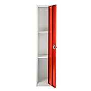 AdirOffice 72" D 1-Compartment Steel Tier Key Lock Red/Off-White Storage Locker (629-201-RED)