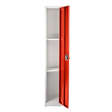 AdirOffice 72" D 1-Compartment Steel Tier Key Lock Red/Off-White Storage Locker (629-201-RED)