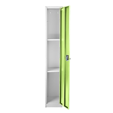 AdirOffice 72" 1-Compartment Steel Tier Key Lock Green/Off-White Storage Locker (629-201-GRN)