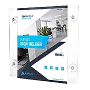 AdirOffice Window Sign Holder with Suction Cups, 8.5" x 11", Clear Acrylic, 6/Pack (639-8511-WSH-6)