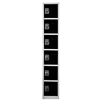 AdirOffice 72" 6-Compartment Steel Tier Key Lock Black Storage Locker (629-206-BLK)