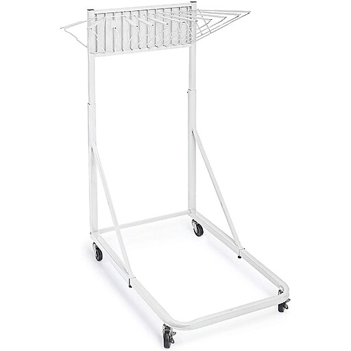 AdirOffice Blueprint Metal Mobile File Cart with Lockable Wheels, White