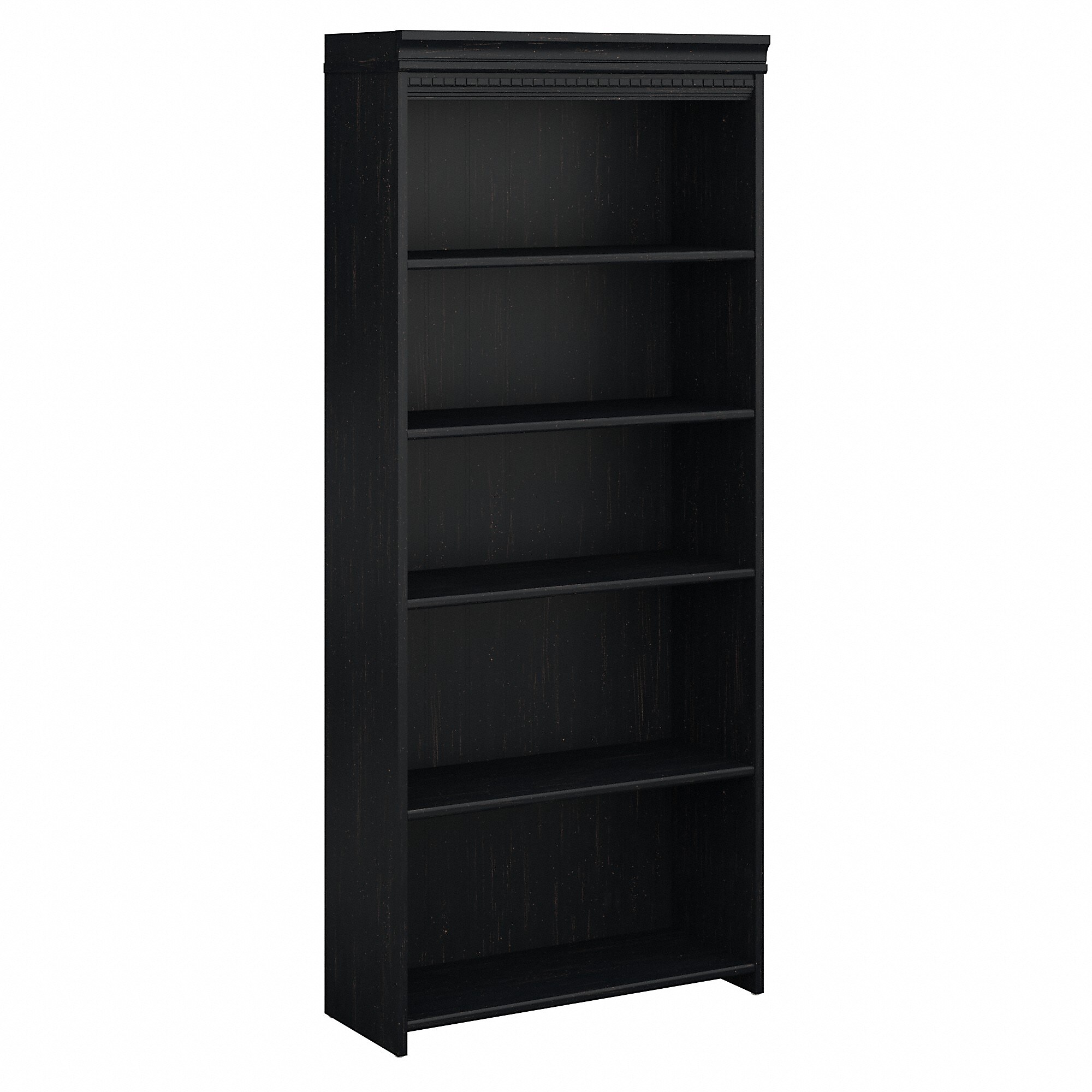 Bush Furniture Fairview Collection 69″H 5-Shelf Bookcase with Adjustable Shelves, Antique Black Laminated Wood (WC53965-03) Sansujyuku sansujyuku.com