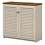 Bush Furniture Fairview Small Storage Cabinet with Doors, Antique White/Tea Maple (WC53296-03)~#|#~sp168011793_sc7