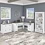 Bush Furniture Fairview 60"W L Shaped Desk with Lateral File Cabinet and 5 Shelf Bookcase, Shiplap Gray/Pure White (FV008G2W)~#|#~sp168011816_sc7