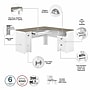 Bush Furniture Fairview 60"W L Shaped Desk with Lateral File Cabinet and 5 Shelf Bookcase, Shiplap Gray/Pure White (FV008G2W)~#|#~sp168011817_sc7