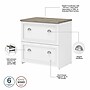 Bush Furniture Fairview 60"W L Shaped Desk with Lateral File Cabinet and 5 Shelf Bookcase, Shiplap Gray/Pure White (FV008G2W)~#|#~sp168011818_sc7