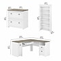 Bush Furniture Fairview 60"W L Shaped Desk with Lateral File Cabinet and 5 Shelf Bookcase, Shiplap Gray/Pure White (FV008G2W)~#|#~sp168011820_sc7