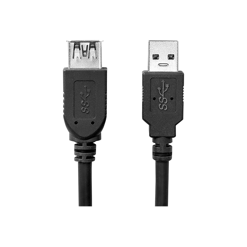 Rocstor 6' USB 3.0 A Extension Cable, Female to Male, Black (Y10C262-B1) image 1