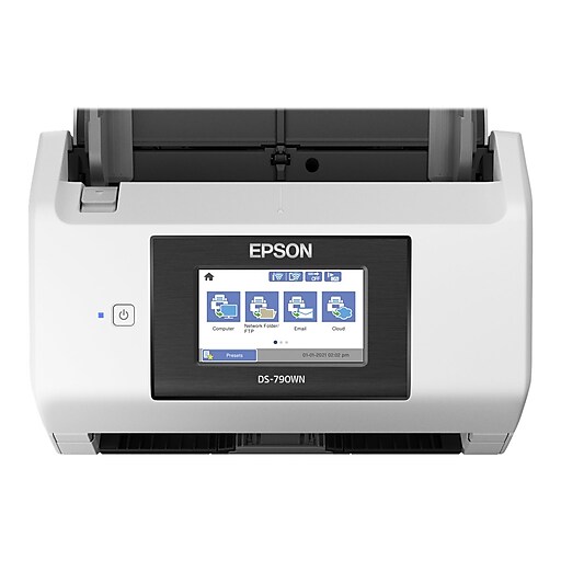 Epson DS790WN B11B265201 Duplex Desktop Document Scanner, White/Black