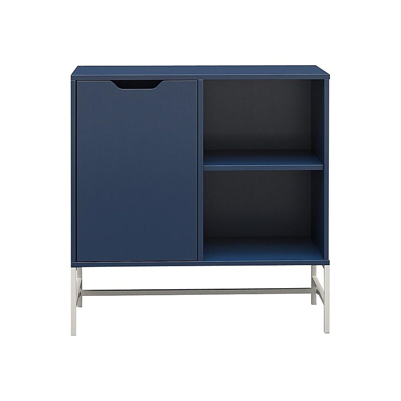 Ameriwood Modine 30"H 2-Shelf Bookcase with Adjustable Shelf, Navy (3483837COM) image 1