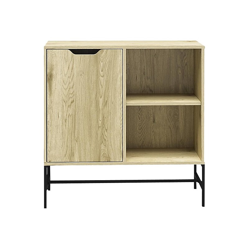 Ameriwood Modine 30"H 2-Shelf Bookcase with Adjustable Shelf, Natural (3483912COM) image 1