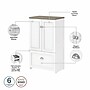 Bush Furniture Fairview 60"W L Shaped Desk with Hutch, Bookcase, Storage and File Cabinets, Shiplap Gray/Pure White (FV014G2W)~#|#~sp168353220_sc7