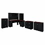 Bush Furniture Fairview 60"W L Shaped Desk with Hutch, Bookcase, Storage and File Cab, Antique Black/Hansen Cherry (FV014AB)~#|#~sp168353369_sc7