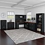 Bush Furniture Fairview 60"W L Shaped Desk with Hutch, Bookcase, Storage and File Cab, Antique Black/Hansen Cherry (FV014AB)~#|#~sp168353370_sc7