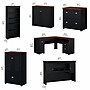 Bush Furniture Fairview 60"W L Shaped Desk with Hutch, Bookcase, Storage and File Cab, Antique Black/Hansen Cherry (FV014AB)~#|#~sp168353372_sc7