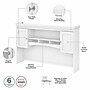 Bush Furniture Fairview 60"W L Shaped Desk with Hutch, Bookcase, Storage and File Cabinets, Shiplap Gray/Pure White (FV014G2W)~#|#~sp168353424_sc7