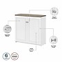 Bush Furniture Fairview 30" Small Storage Cabinet with 3 Shelves, Shiplap Gray/Pure White (WC53696-03)~#|#~sp168353579_sc7