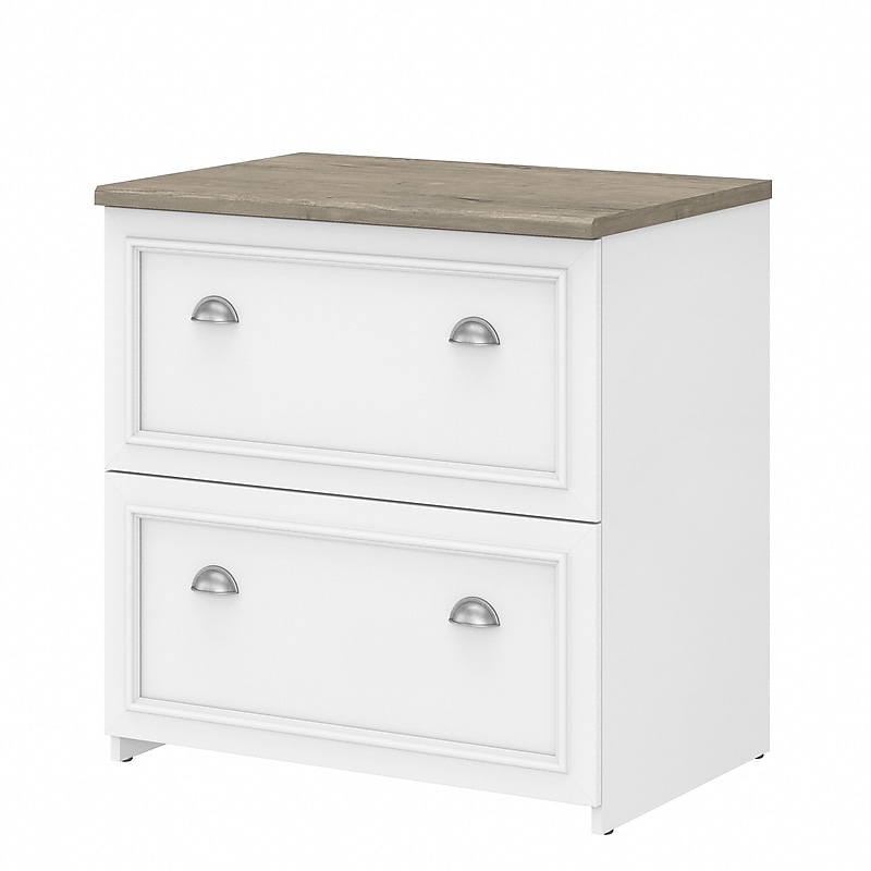 Bush Furniture Fairview 2-Drawer Lateral File Cabinet, Letter/Legal, Shiplap Gray/Pure White, 29.57" (WC53681-03) image 1