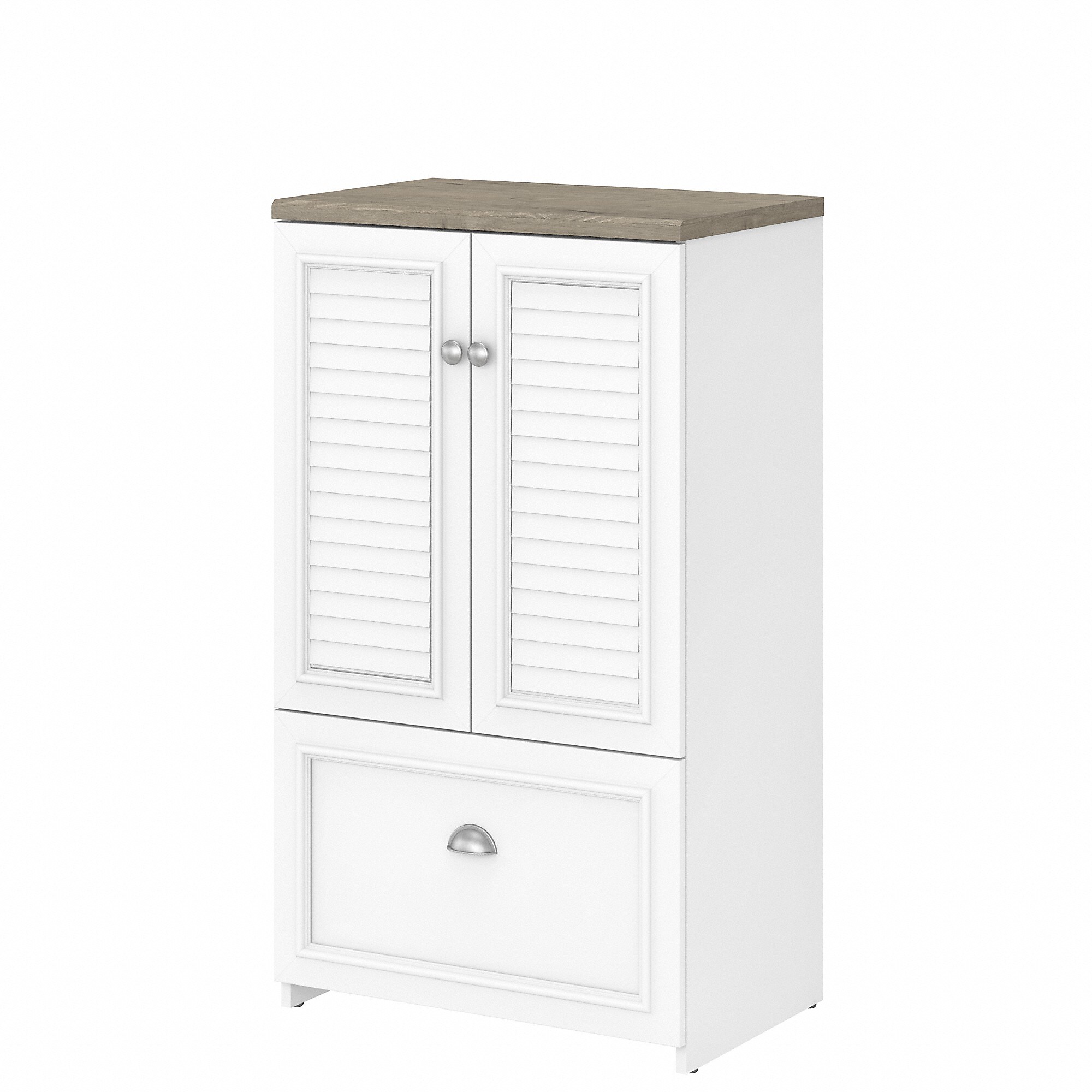 Bush Furniture Fairview 42″ Storage Cabinet with 3 Shelves, Shiplap Gray/Pure White (WC53680-03) Sansujyuku sansujyuku.com