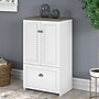Bush Furniture Fairview 42" Storage Cabinet with 3 Shelves, Shiplap Gray/Pure White (WC53680-03)~#|#~sp168353611_sc7