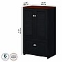 Bush Furniture Fairview 42"H Storage Cabinet with 3 Shelves, Antique Black/Hansen Cherry (WC53980-03)~#|#~sp168353669_sc7