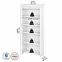 Bush Furniture Fairview 69"H 5-Shelf Bookcase with Adjustable Shelves, Shiplap Gray/Pure White Laminated Wood (WC53665-03)~#|#~sp168353677_sc7