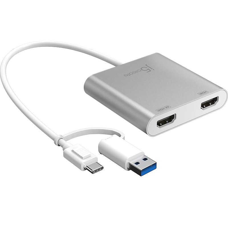 j5create USB C to HDMI Audio/Video Adapter, Male to Female, Silver (JCA365) image 1