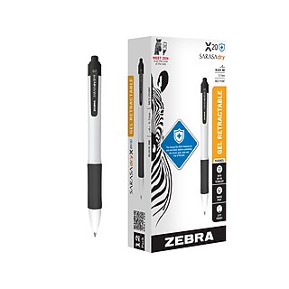Zebra Sarasa Dry X20 Retractable Gel Pen, Medium Point, 0.7mm
