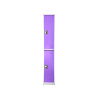 AdirOffice 72'' 2-Tier Key Lock Purple Steel Storage Locker, 2/Pack (629-202-PUR-2PK)