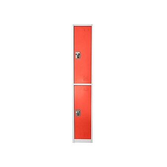 AdirOffice 72'' 2-Tier Key Lock Red Steel Storage Locker, 2/Pack (629-202-RED-2PK)