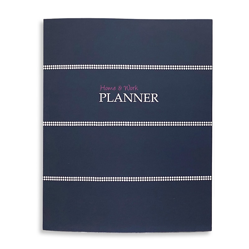 Undated Kahootie Co. 8" x 10" Planner, Home and Work, Navy Mini Stripe (ITKHWNMS-H) image 1