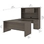 Bestar Logan 66"W U or L-Shaped Executive Office Desk with Pedestal and Hutch, Bark Grey (46410-47)~#|#~sp168526672_sc7