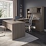 Bestar Logan 66"W U or L-Shaped Executive Office Desk with Pedestal and Hutch, Bark Grey (46410-47)~#|#~sp168526678_sc7