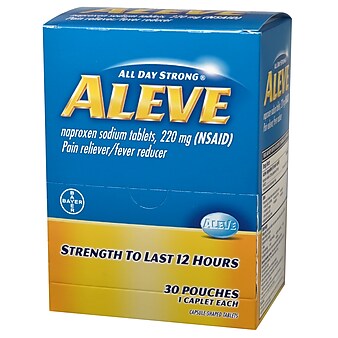 Aleve 220mg Naproxen Caplets, 1/Packet, 30 Packets/Box (LIL51030)